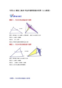 北师大版九年级数学全册高分突破必练专题专项12相似三角形-手拉手旋转型综合应用(2大类型)(原卷版+解析)