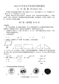 2024年山东省济南市槐荫区、莱芜区、南山区九年级中考一模联考数学试题+