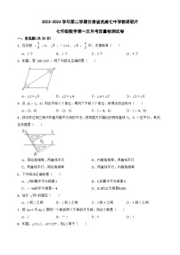 甘肃省武威市凉州区武威第七中学教研联片+2023-2024学年七年级下学期第一次月考质量检测数学试卷（3月）