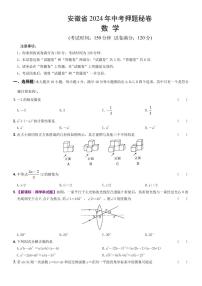 2024年安徽省中考数学押题秘卷