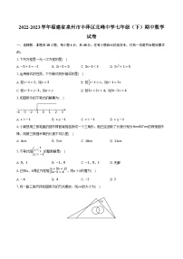 2022-2023学年福建省泉州市丰泽区北峰中学七年级（下）期中数学试卷（含解析）