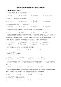 2023--2024学年华东师大版七年级数学下册期中测试卷