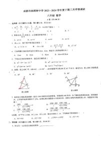 四川省成都市泡桐树中学2023-2024学年八年级下学期3月考数学试卷