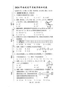 2024年福建省三明市大田县部分学校+九年级+一模数学试题