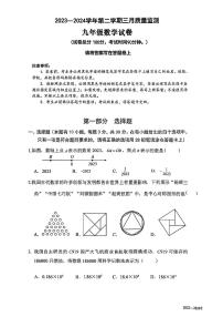 2024南京外国语九年级一模考试数学试卷