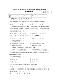 甘肃省酒泉市金塔县2023-2024学年七年级上学期期末考试数学试卷(含答案)