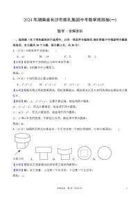 2024年湖南省长沙市雅礼集团初三中考数学预测卷(一)