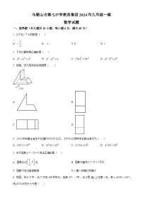 2024年安徽省马鞍山市七中集团中考一模数学试题(原卷版+解析版)