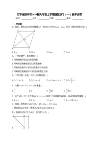 辽宁省铁岭市2023届九年级上学期随堂练习（一）数学试卷(含答案)