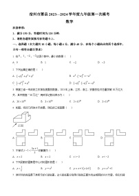 2024年安徽省宿州市萧县九年级中考一模数学试题（原卷版+解析版）