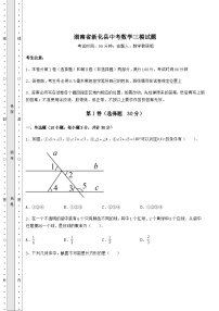 中考强化训练湖南省新化县中考数学三模试题（含答案详解）