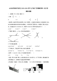 山东省济南市天桥区2023-2024学年七年级下学期数学第一次月考模拟试题（附答案）