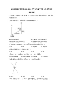 山东省聊城市东阿县2023-2024学年七年级下学期3月月考数学模拟试题（附答案）