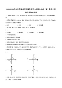 2023-2024学年江苏省苏州市震泽中学小杨班八年级（下）数学三月份学情调研试卷(含解析）