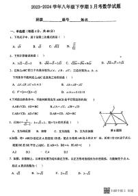 福建省莆田市涵江区青璜中学2023-2024学年八年级下学期4月月考数学试题