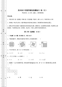 强化训练贵州省中考数学模拟模拟练习 卷（Ⅱ）（精选）