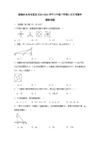 湖南省永州市道县2023-2024学年八年级下册3月月考数学模拟试卷（附答案）