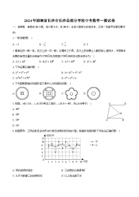 2024年湖南省长沙市长沙县部分学校中考数学一模试卷(含解析）