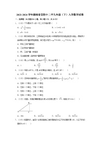 湖南省岳阳市第十二中学2023-2024学年九年级下学期入学考试数学试卷