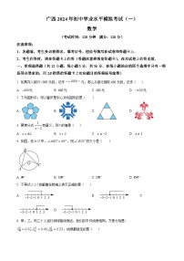 2024年广西钦州市部分学校九年级下学期适应性一模考试数学模拟试题（原卷版+解析版）