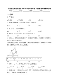 河北省石家庄市赵县2022-2023学年七年级下学期6月月考数学试卷(含答案)