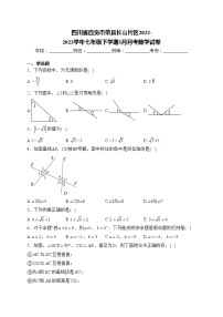 四川省自贡市荣县长山片区2022-2023学年七年级下学期3月月考数学试卷(含答案)