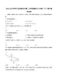 2022-2023学年江苏省泰州市第二中学附属初中七年级（下）期中数学试卷（含解析）