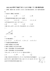 2022-2023学年广东省广州八十九中八年级（下）期中数学试卷（含解析）