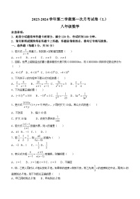 河南省周口市郸城县实验中学2023-2024学年八年级下学期第一次月考数学试题(无答案)