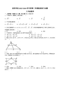 广东省江门市第一中学景贤学校2023--2024学年八年级下学期月考数学试题(无答案)