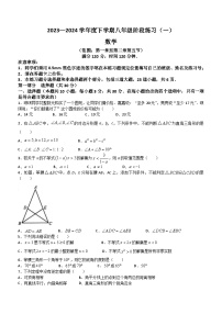 辽宁省沈阳市2023-2024学年八年级下学期第一次月考数学试题(无答案)