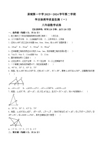 宁夏回族自治区银川市滨河新区景城第一中学2023-2024学年八年级下学期月考数学试题(无答案)