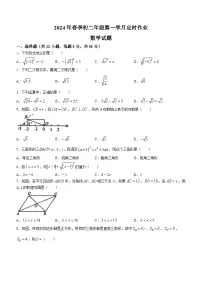 四川省绵阳市绵阳南山中学双语学校2023-2024学年八年级下学期第一次月考数学试题(无答案)