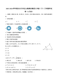 2023-2024学年重庆市开州区云枫教育集团九年级（下）月考数学试卷（4月份）（含解析）