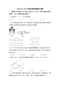 山东省济南市历城区2023-2024学年九年级下册3月月考数学试题（含解析）