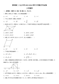 福建省莆田第二十五中学2023-2024学年八年级下册第一次月考数学试题（含解析）