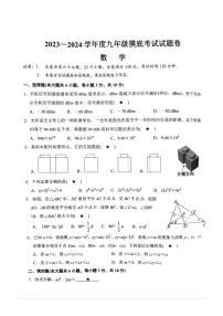 2024年江西省赣州市南康区九年级数学摸底考试试题（扫描版无答案）