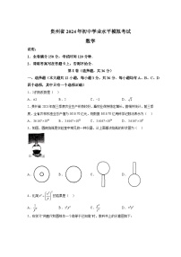 2024学年贵州省毕节市织金县七校联考九年级下册一模考试数学模拟试题（含解析）