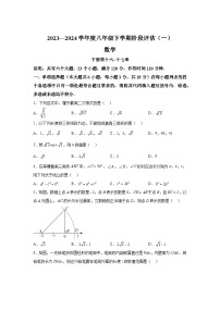 江西省宜春市高安市第二中学、第四中学联考2023-2024学年八年级下册月考数学试题（含解析）