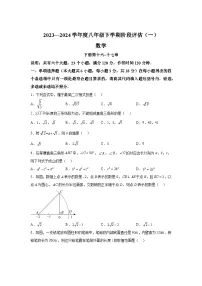江西省宜春市高安市第二中学、第四中学联考2023-2024学年八年级下册月考数学试题（含解析）
