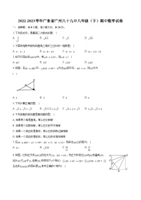 2022-2023学年广东省广州八十九中八年级（下）期中数学试卷（含解析）