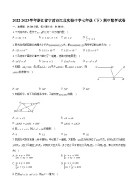 2022-2023学年浙江省宁波市江北实验中学七年级（下）期中数学试卷（含解析）