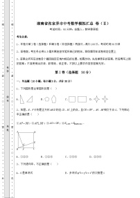 中考强化练习湖南省张家界市中考数学模拟汇总 卷（Ⅱ）（含答案及解析）