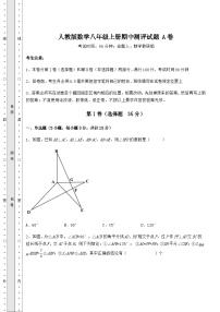 综合解析-人教版数学八年级上册期中测评试题 A卷（含答案解析）