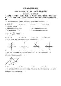 重庆市重庆实验外国语学校2023-2024学年八年级下学期数学试题(无答案)