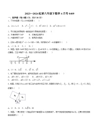 黑龙江省哈尔滨市虹桥初级中学校2023-2024学年八年级下学期月考数学试题(无答案)