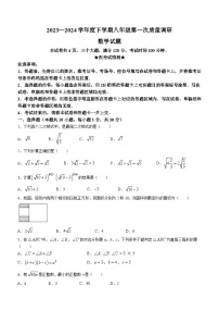 河南省信阳市平桥区2023-2024学年八年级下学期4月月考数学试题(含答案)