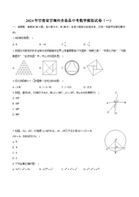 2024年甘肃省甘南州舟曲县中考数学模拟试卷（一）(含解析）