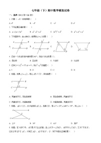 +江苏省常州市钟楼区+2023-2024学年七年级下学期期中数学模拟试题+++