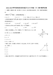 2022-2023学年吉林省长春市经开九中八年级（下）期中数学试卷(含解析）